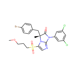 COCCCS(=O)(=O)c1cnc2n1[C@](C)(Cc1ccc(Br)cc1)C(=O)N2c1cc(Cl)cc(Cl)c1 ZINC000028457360