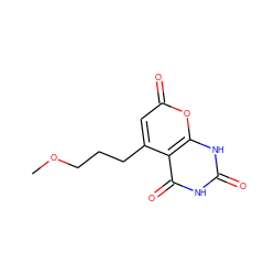 COCCCc1cc(=O)oc2[nH]c(=O)[nH]c(=O)c12 ZINC000084670442