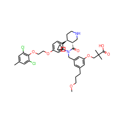 COCCCc1cc(CN(C(=O)[C@H]2CNCC[C@@H]2c2ccc(OCCOc3c(Cl)cc(C)cc3Cl)cc2)C2CC2)cc(OCC(C)(C)C(=O)O)c1 ZINC000072132806