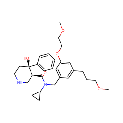 COCCCc1cc(CN(C(=O)[C@H]2CNCC[C@]2(O)c2ccccc2)C2CC2)cc(OCCOC)c1 ZINC000043205948