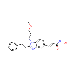 COCCCn1c(CCc2ccccc2)nc2cc(/C=C/C(=O)NO)ccc21 ZINC000040423107