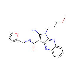 COCCCn1c(N)c(C(=O)NCc2ccco2)c2nc3ccccc3nc21 ZINC000002352366