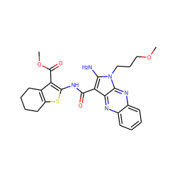 COCCCn1c(N)c(C(=O)Nc2sc3c(c2C(=O)OC)CCCC3)c2nc3ccccc3nc21 ZINC000002313584