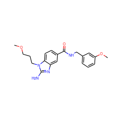 COCCCn1c(N)nc2cc(C(=O)NCc3cccc(OC)c3)ccc21 ZINC000064527018