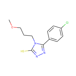 COCCCn1c(S)nnc1-c1ccc(Cl)cc1 ZINC000003222772