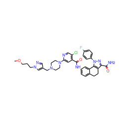 COCCCn1cc(CN2CCN(c3cc(C(=O)Nc4ccc5c(c4)-c4c(c(C(N)=O)nn4-c4ccc(F)cc4)CC5)c(Cl)cn3)CC2)cn1 ZINC000072121219