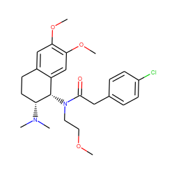 COCCN(C(=O)Cc1ccc(Cl)cc1)[C@H]1c2cc(OC)c(OC)cc2CC[C@H]1N(C)C ZINC000040393401