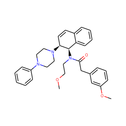 COCCN(C(=O)Cc1cccc(OC)c1)[C@@H]1c2ccccc2C=C[C@@H]1N1CCN(c2ccccc2)CC1 ZINC000040864032