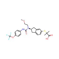 COCCN(C(=O)Nc1ccc(OC(F)(F)F)cc1)[C@@H]1Cc2ccc(SC(C)(C)C(=O)O)cc2C1 ZINC000028972134