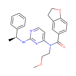 COCCN(C(=O)c1ccc2c(c1)CCO2)c1ccnc(N[C@@H](C)c2ccccc2)n1 ZINC000049087603