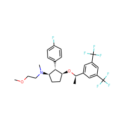 COCCN(C)[C@@H]1CC[C@H](O[C@H](C)c2cc(C(F)(F)F)cc(C(F)(F)F)c2)[C@H]1c1ccc(F)cc1 ZINC000036324387