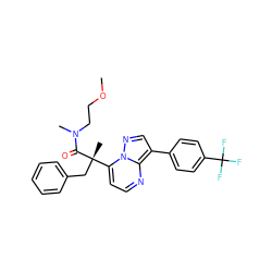 COCCN(C)C(=O)[C@@](C)(Cc1ccccc1)c1ccnc2c(-c3ccc(C(F)(F)F)cc3)cnn12 ZINC000068248660