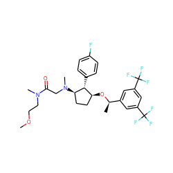 COCCN(C)C(=O)CN(C)[C@@H]1CC[C@H](O[C@H](C)c2cc(C(F)(F)F)cc(C(F)(F)F)c2)[C@H]1c1ccc(F)cc1 ZINC000036324427
