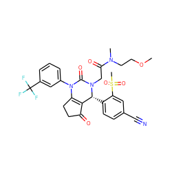 COCCN(C)C(=O)CN1C(=O)N(c2cccc(C(F)(F)F)c2)C2=C(C(=O)CC2)[C@H]1c1ccc(C#N)cc1S(C)(=O)=O ZINC001772574665