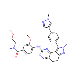 COCCN(C)C(=O)c1ccc(Nc2ncc3c(n2)-c2c(nn(C)c2-c2ccc(-c4cnn(C)c4)cc2)CC3)c(OC)c1 ZINC000224952538