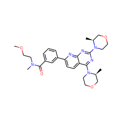 COCCN(C)C(=O)c1cccc(-c2ccc3c(N4CCOC[C@@H]4C)nc(N4CCOC[C@@H]4C)nc3n2)c1 ZINC000139426861