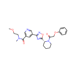 COCCN(C)C(=O)c1cncc(-c2noc([C@H]3CCCCN3C(=O)COc3ccccc3)n2)c1 ZINC000144047896