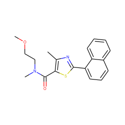 COCCN(C)C(=O)c1sc(-c2cccc3ccccc23)nc1C ZINC001772647465