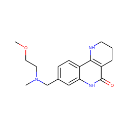 COCCN(C)Cc1ccc2c3c(c(=O)[nH]c2c1)CCCN3 ZINC000118734006