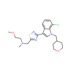 COCCN(C)Cc1nc(-c2cn(CC3CCOCC3)c3c(Cl)cccc23)ns1 ZINC000066105056