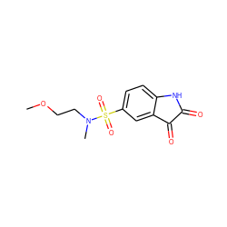 COCCN(C)S(=O)(=O)c1ccc2c(c1)C(=O)C(=O)N2 ZINC000013863057