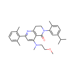 COCCN(C)c1cc(-c2c(C)cccc2C)nc2c1C(=O)N(c1cc(C(C)C)ccc1C)CC2 ZINC000146957511