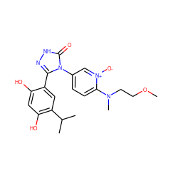 COCCN(C)c1ccc(-n2c(-c3cc(C(C)C)c(O)cc3O)n[nH]c2=O)c[n+]1[O-] ZINC000169706530