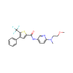 COCCN(C)c1ccc(NC(=O)c2cc(-c3ccccc3)c(C(F)(F)F)s2)cn1 ZINC000096286529