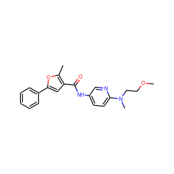 COCCN(C)c1ccc(NC(=O)c2cc(-c3ccccc3)oc2C)cn1 ZINC000096286528