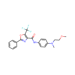 COCCN(C)c1ccc(NC(=O)c2nc(-c3ccccc3)oc2C(F)(F)F)cc1 ZINC000071318104