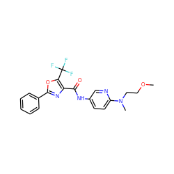 COCCN(C)c1ccc(NC(=O)c2nc(-c3ccccc3)oc2C(F)(F)F)cn1 ZINC000071315831