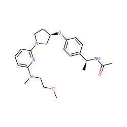 COCCN(C)c1cccc(N2CC[C@@H](Oc3ccc([C@H](C)NC(C)=O)cc3)C2)n1 ZINC000169709901