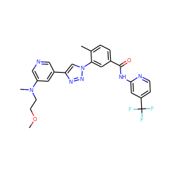 COCCN(C)c1cncc(-c2cn(-c3cc(C(=O)Nc4cc(C(F)(F)F)ccn4)ccc3C)nn2)c1 ZINC000199378818