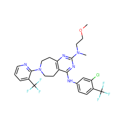 COCCN(C)c1nc2c(c(Nc3ccc(C(F)(F)F)c(Cl)c3)n1)CCN(c1ncccc1C(F)(F)F)CC2 ZINC000168447074