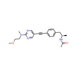 COCCN(C)c1ncc(C#Cc2ccc(C[C@@H](C)NC(C)=O)cc2)cn1 ZINC000113256876