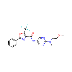 COCCN(C)c1ncc(NC(=O)c2nc(-c3ccccc3)oc2C(F)(F)F)cn1 ZINC000071317247