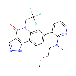 COCCN(C)c1ncccc1-c1ccc2c3[nH]ncc3c(=O)n(CC(F)(F)F)c2c1 ZINC000220081677