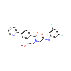 COCCN(CC(=O)Nc1cc(F)cc(F)c1)C(=O)c1ccc(-c2ccccn2)cc1 ZINC000072124946