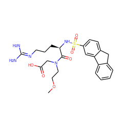 COCCN(CC(=O)O)C(=O)[C@@H](CCCN=C(N)N)NS(=O)(=O)c1ccc2c(c1)-c1ccccc1C2 ZINC000028265078