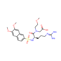 COCCN(CC(=O)O)C(=O)[C@@H](CCCN=C(N)N)NS(=O)(=O)c1ccc2cc(OC)c(OC)cc2c1 ZINC000028755996