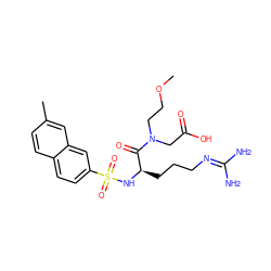 COCCN(CC(=O)O)C(=O)[C@@H](CCCN=C(N)N)NS(=O)(=O)c1ccc2ccc(C)cc2c1 ZINC000028756284