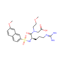 COCCN(CC(=O)O)C(=O)[C@@H](CCCN=C(N)N)NS(=O)(=O)c1ccc2ccc(OC)cc2c1 ZINC000028756200