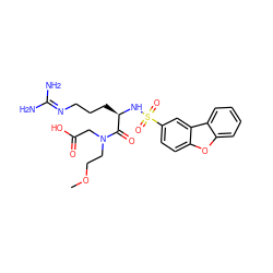 COCCN(CC(=O)O)C(=O)[C@@H](CCCN=C(N)N)NS(=O)(=O)c1ccc2oc3ccccc3c2c1 ZINC000028755942