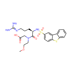 COCCN(CC(=O)O)C(=O)[C@@H](CCCN=C(N)N)NS(=O)(=O)c1ccc2sc3ccccc3c2c1 ZINC000028756632