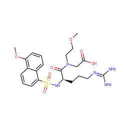 COCCN(CC(=O)O)C(=O)[C@@H](CCCN=C(N)N)NS(=O)(=O)c1cccc2c(OC)cccc12 ZINC000028757931