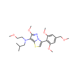 COCCN(CC(C)C)c1c(OC)nn2c(-c3c(OC)cc(COC)cc3OC)csc12 ZINC000096172588