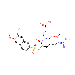 COCCN(CCC(=O)O)C(=O)[C@@H](CCCN=C(N)N)NS(=O)(=O)c1ccc2cc(OC)c(OC)cc2c1 ZINC000028755876