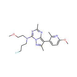 COCCN(CCCF)c1nc(C)nc2c(-c3ccc(OC)nc3C)c(C)nn12 ZINC000071330633