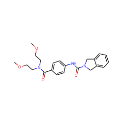 COCCN(CCOC)C(=O)c1ccc(NC(=O)N2Cc3ccccc3C2)cc1 ZINC000165709836