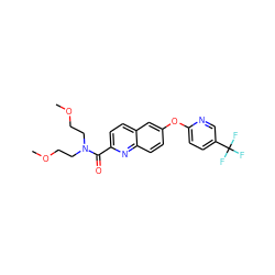 COCCN(CCOC)C(=O)c1ccc2cc(Oc3ccc(C(F)(F)F)cn3)ccc2n1 ZINC001772599390